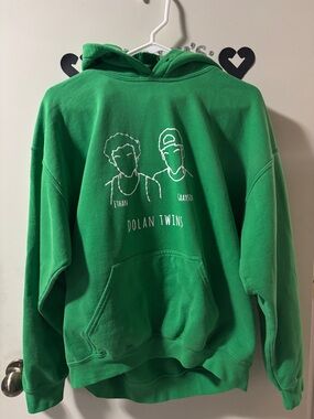 Gildan Green Dolan Twins Hooded Sweatshirt with White Graphic